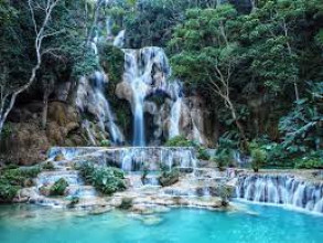 Kuang Si Large Waterfall